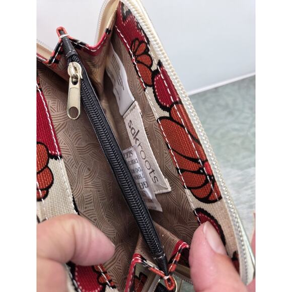 Sakroots Zip Around Coated Canvas Wristlet Wallet Peace Print Birds New W Tags - Picture 8 of 11